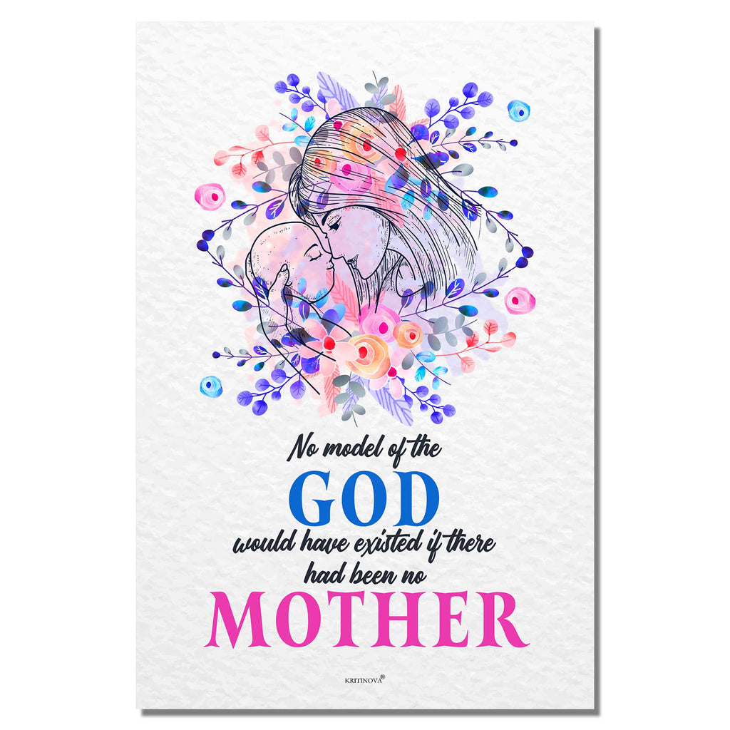 Mother - Next to God, Inspirational Quote Wall Art, Success Quote, Motivational Quote Poster