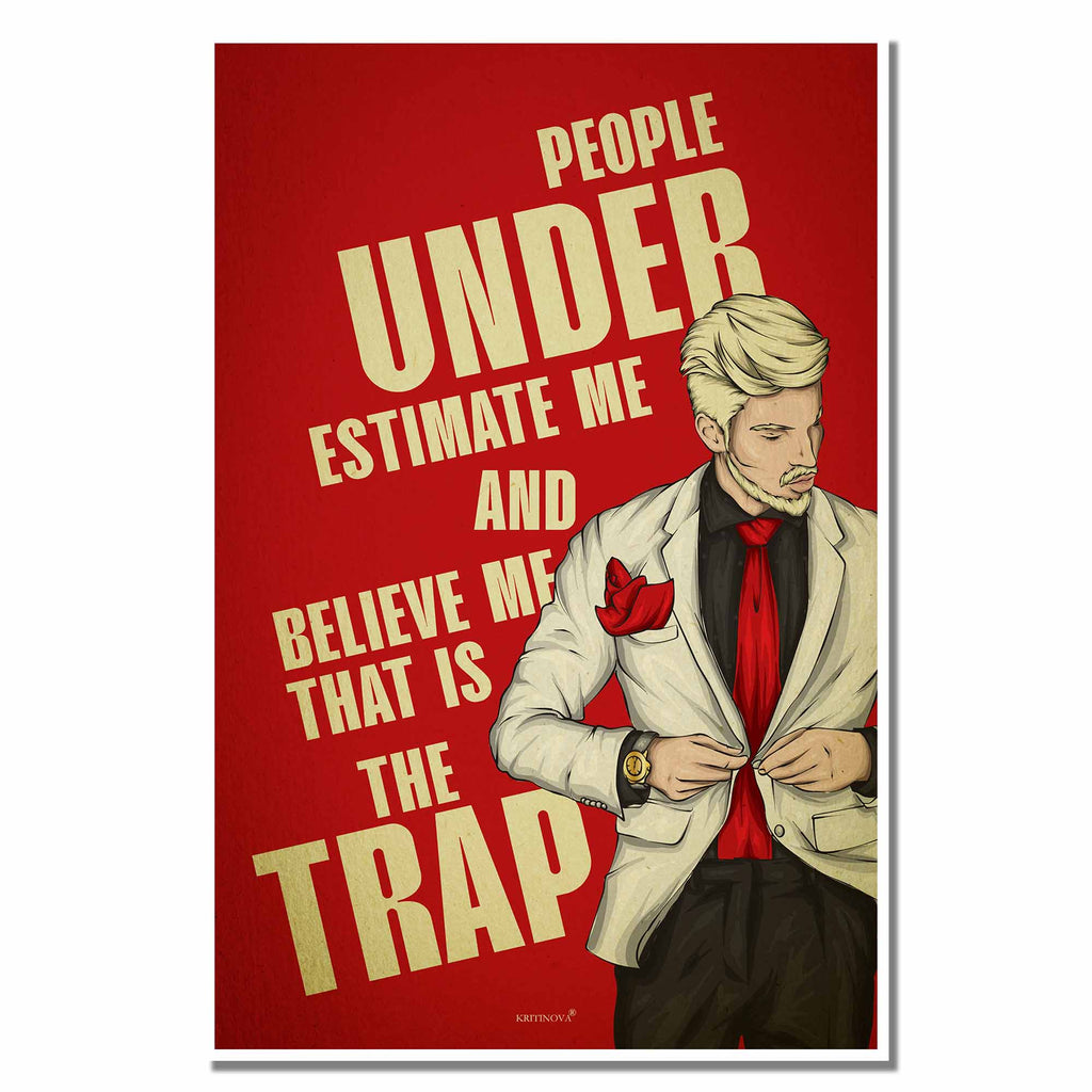People Under Estimate me, Inspirational Quote Wall Art, Success Quote, Motivational Quote Poster