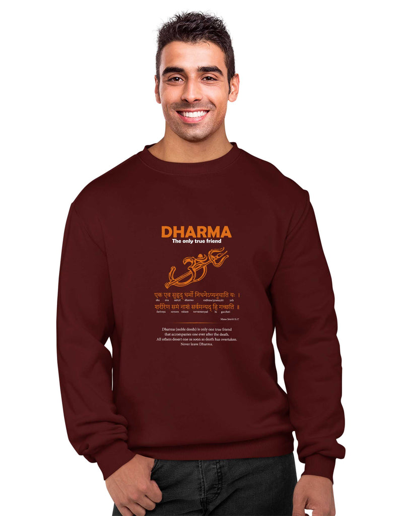 Dharma - Only True Friend Sweatshirt, Sanskrit Sweatshirt
