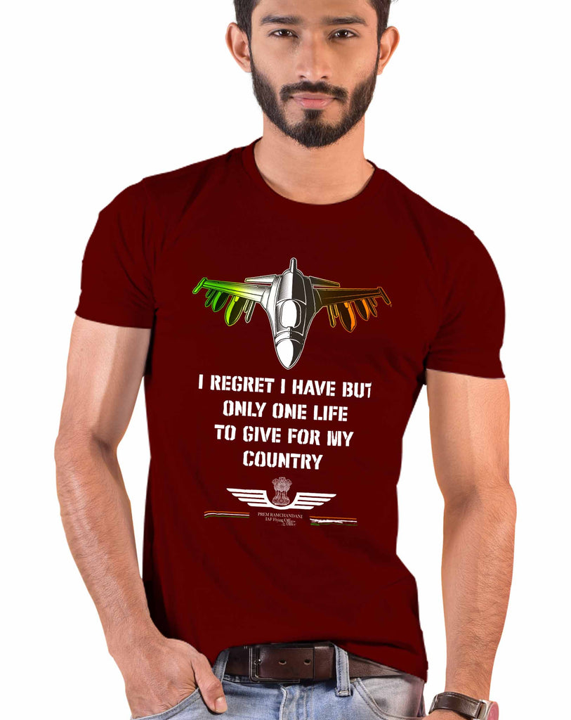 'I regret I have' Quote Patriotic T-Shirt, Indian Army T-Shirt