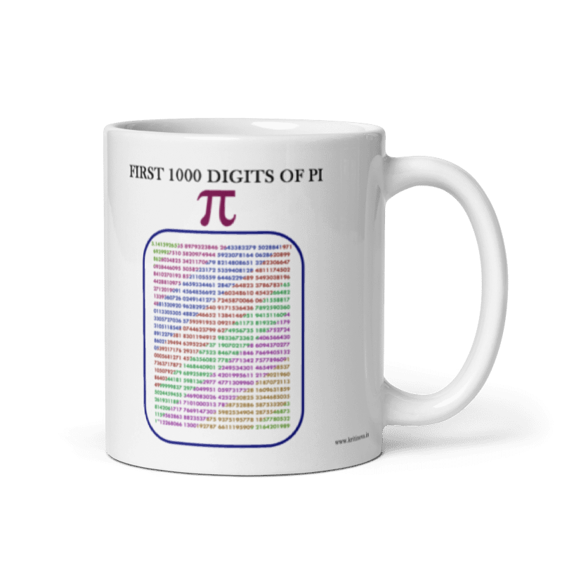 1000 Digits of Pi, Funny Math Mug, Educational Mug, 11OZ Mug