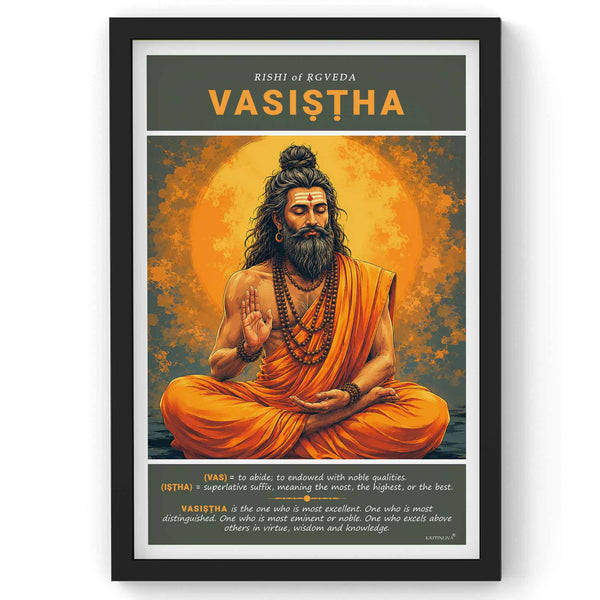 Meaning of Rishi Vasiṣṭha, Ved Rishi, Vedic Rishi Name, Sanskrit Wall Art