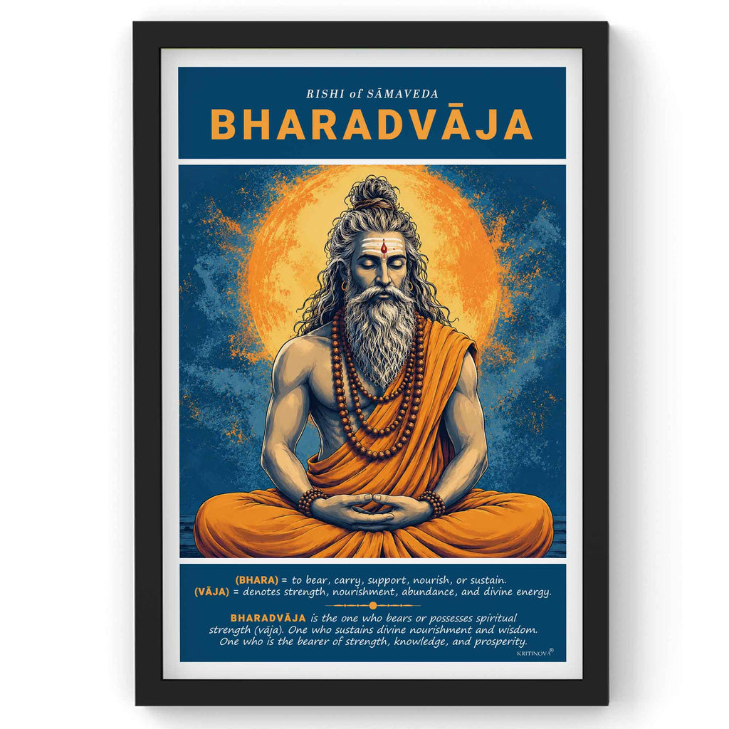 Meaning of Rishi Bharadvāja, Ved Rishi, Vedic Rishi Name, Sanskrit Wall Art