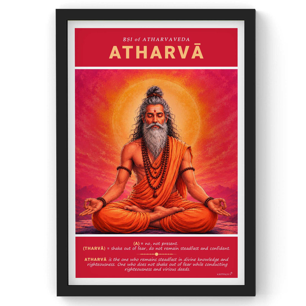 Meaning of Rishi Atharvā, Ved Rishi, Vedic Rishi Name, Sanskrit Wall Art