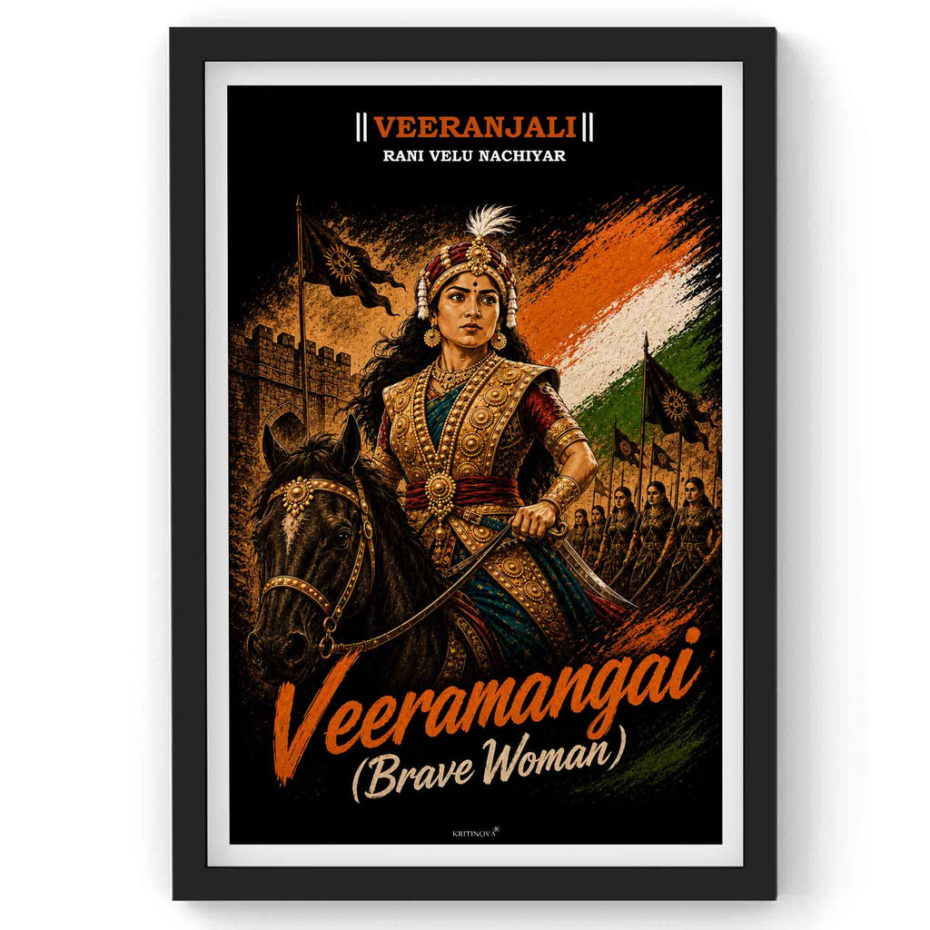 VIRANJALI, Rani Velu Nachiyar, Freedom Fighter Wall Art, Patriotic Wall Art, Gift for Patriot