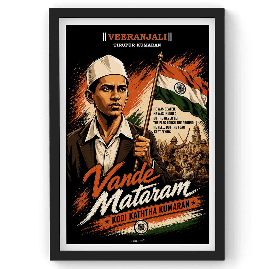 VIRANJALI,Tirupur Kumaran, Freedom Fighter Wall Art, Patriotic Wall Art, Gift for Patriot