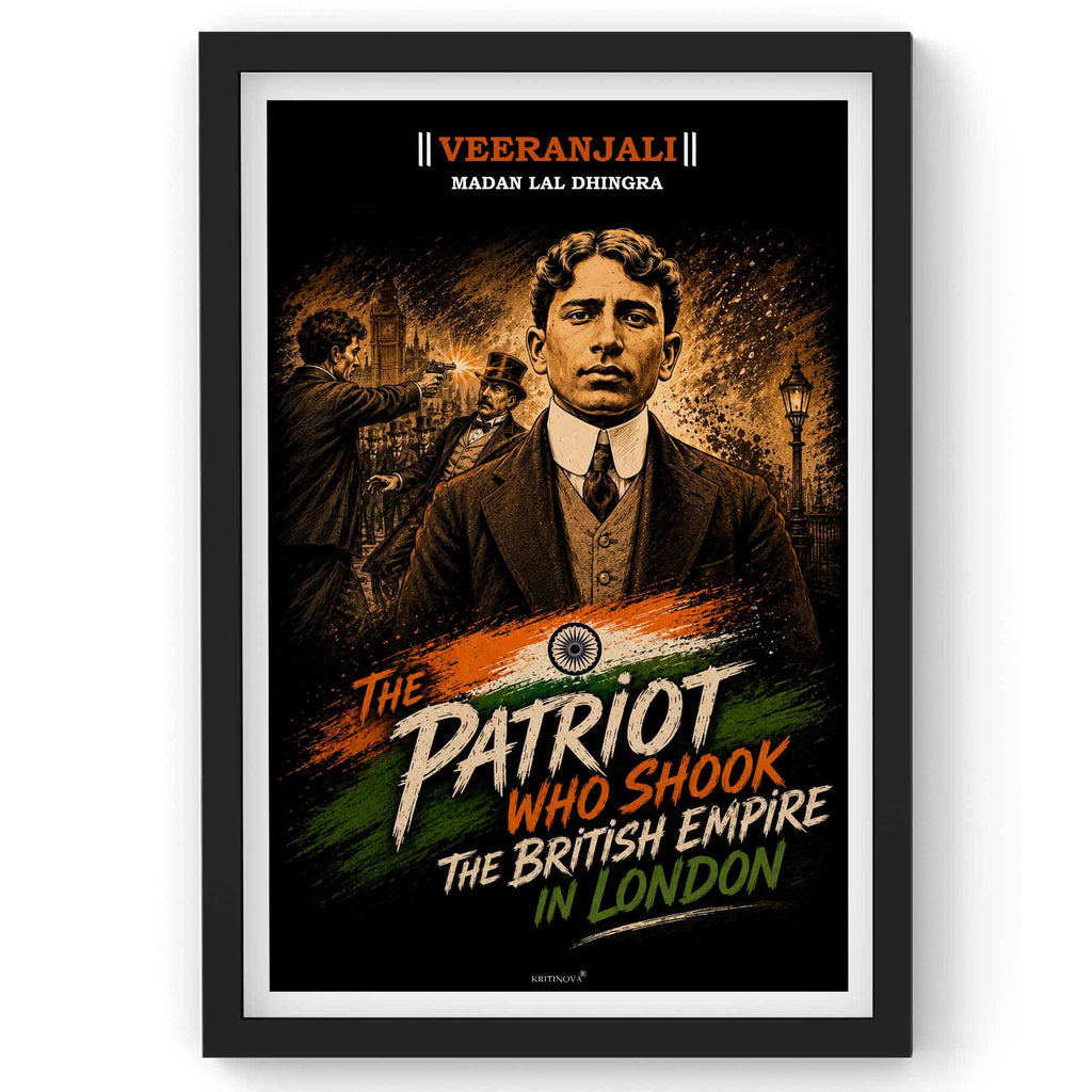 VIRANJALI, Madal Lal Dhingra, Freedom Fighter Wall Art, Patriotic Wall Art, Gift for Patriot