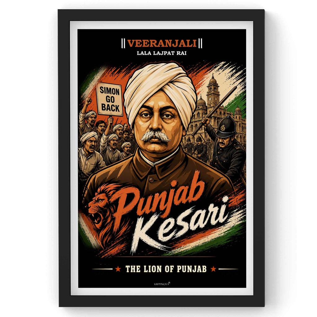 VIRANJALI,Lala Lajpat Rai, Freedom Fighter Wall Art, Patriotic Wall Art, Gift for Patriot