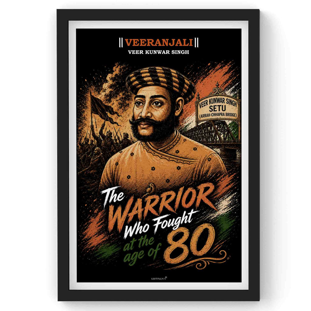 VIRANJALI, Veer Kunwar Singh, Freedom Fighter Wall Art, Patriotic Wall Art, Gift for Patriot