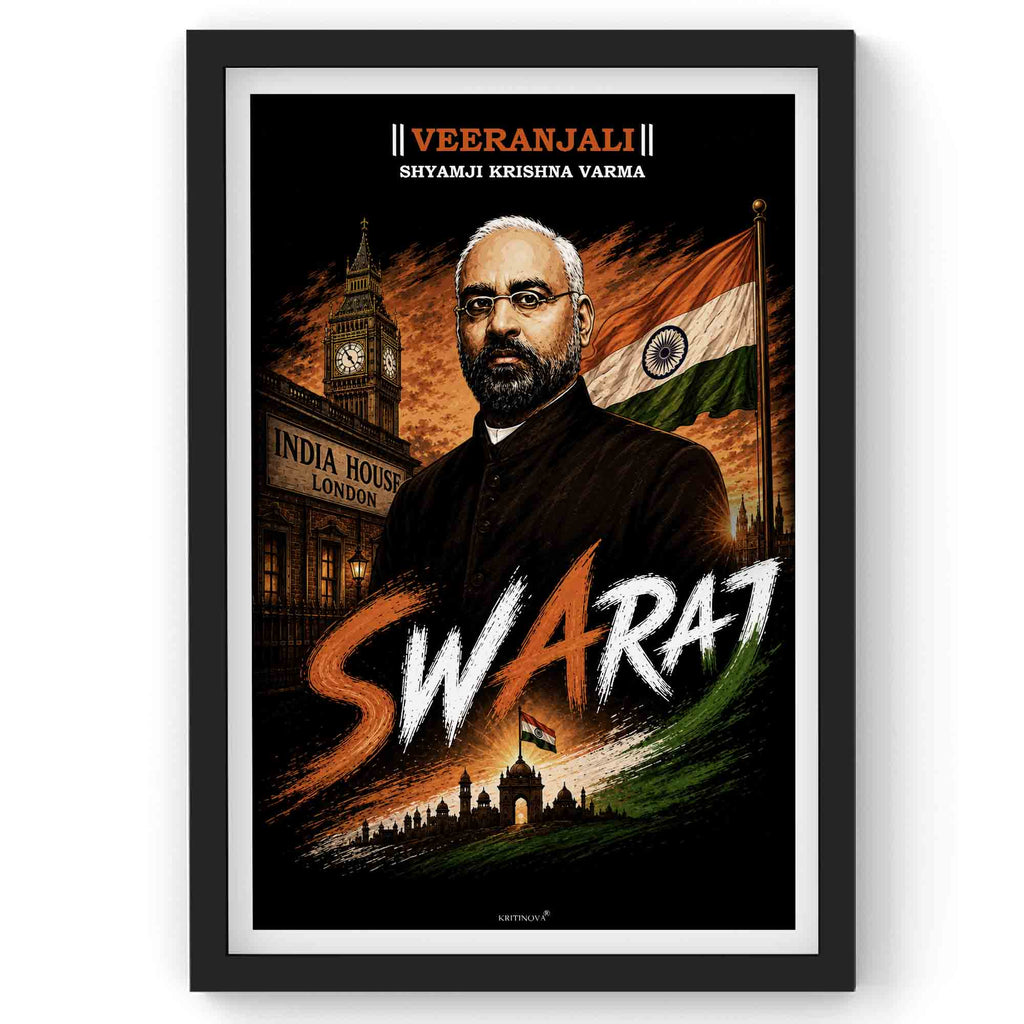 VIRANJALI, Shyamji Krishna Verma, Freedom Fighter Wall Art, Patriotic Wall Art, Gift for Patriot
