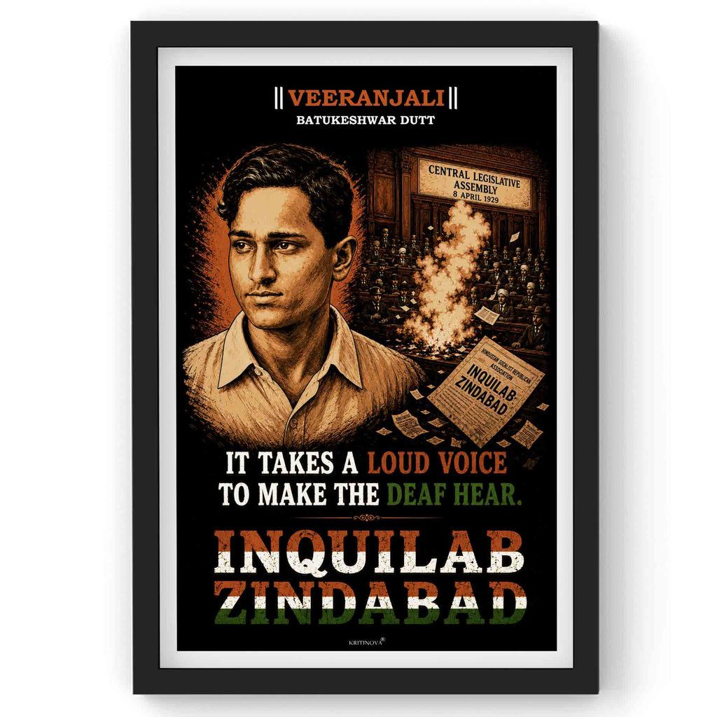VIRANJALI, Batukeshwar Dutt, Freedom Fighter Wall Art, Patriotic Wall Art, Gift for Patriot