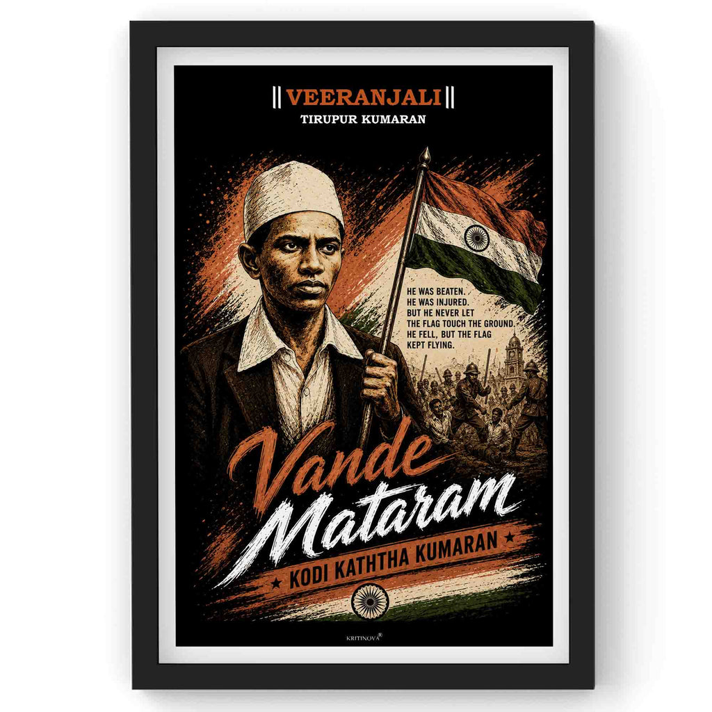 VIRANJALI,Tirupur Kumaran, Freedom Fighter Wall Art, Patriotic Wall Art, Gift for Patriot