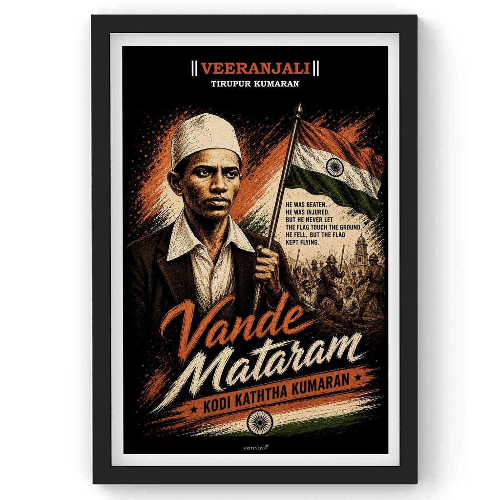 VIRANJALI,Tirupur Kumaran, Freedom Fighter Wall Art, Patriotic Wall Art, Gift for Patriot