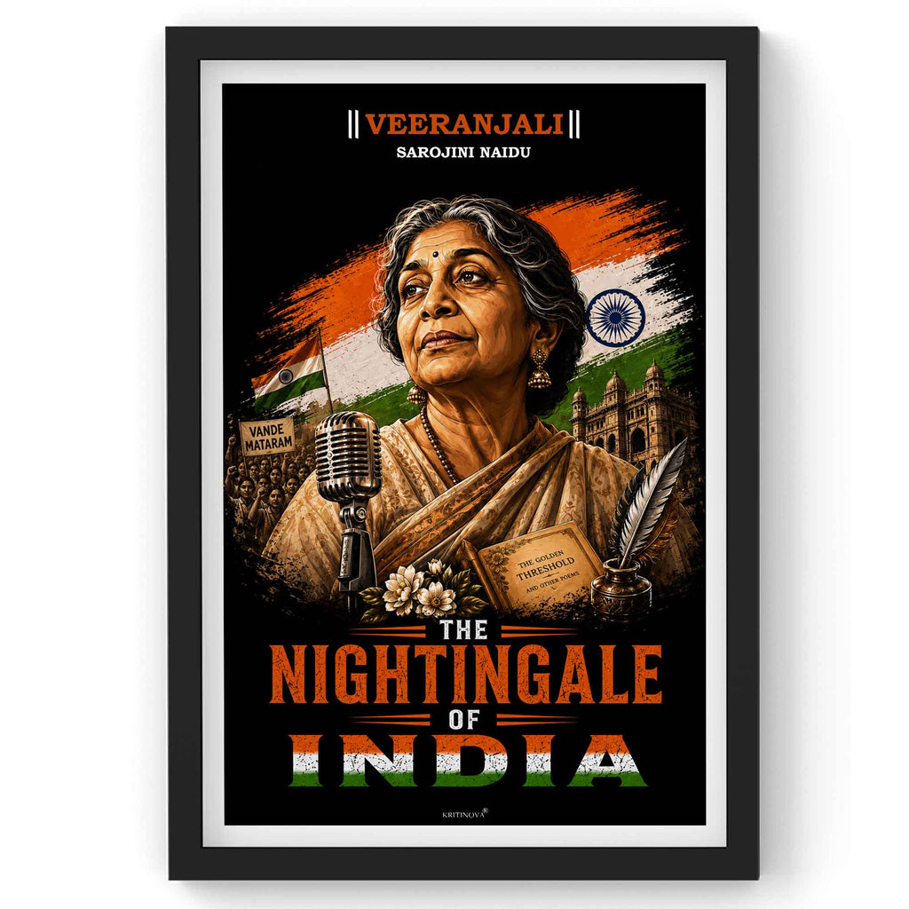 VIRANJALI, Sarojini Naydu, Freedom Fighter Wall Art, Patriotic Wall Art, Gift for Patriot