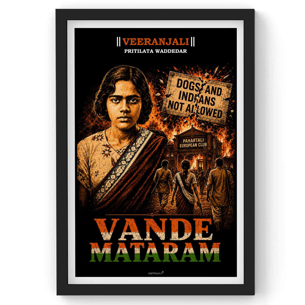 VIRANJALI, Pritilata Waddedar, Freedom Fighter Wall Art, Patriotic Wall Art, Gift for Patriot