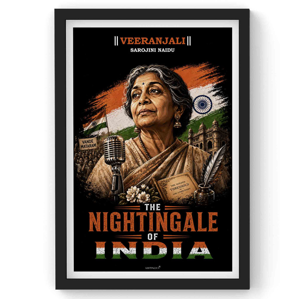 VIRANJALI, Sarojini Naydu, Freedom Fighter Wall Art, Patriotic Wall Art, Gift for Patriot