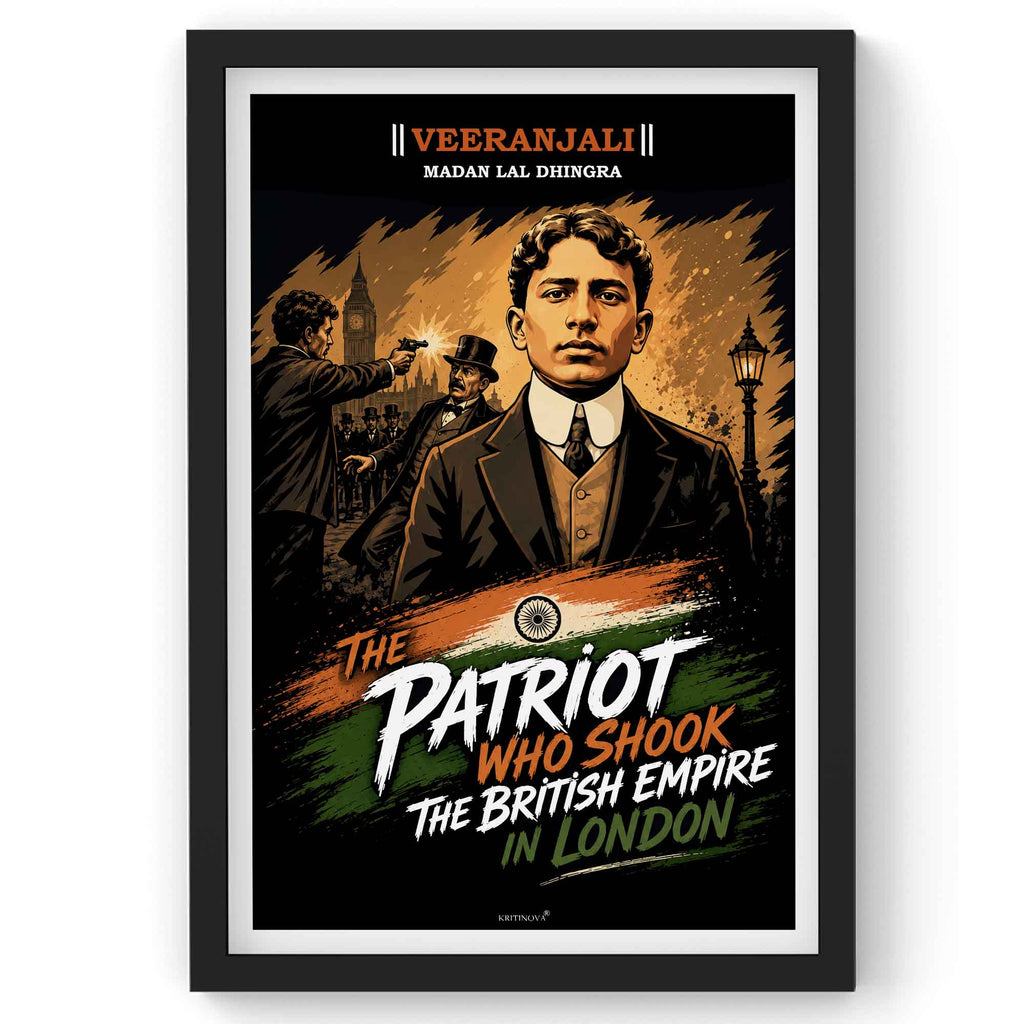 VIRANJALI, Madal Lal Dhingra, Freedom Fighter Wall Art, Patriotic Wall Art, Gift for Patriot