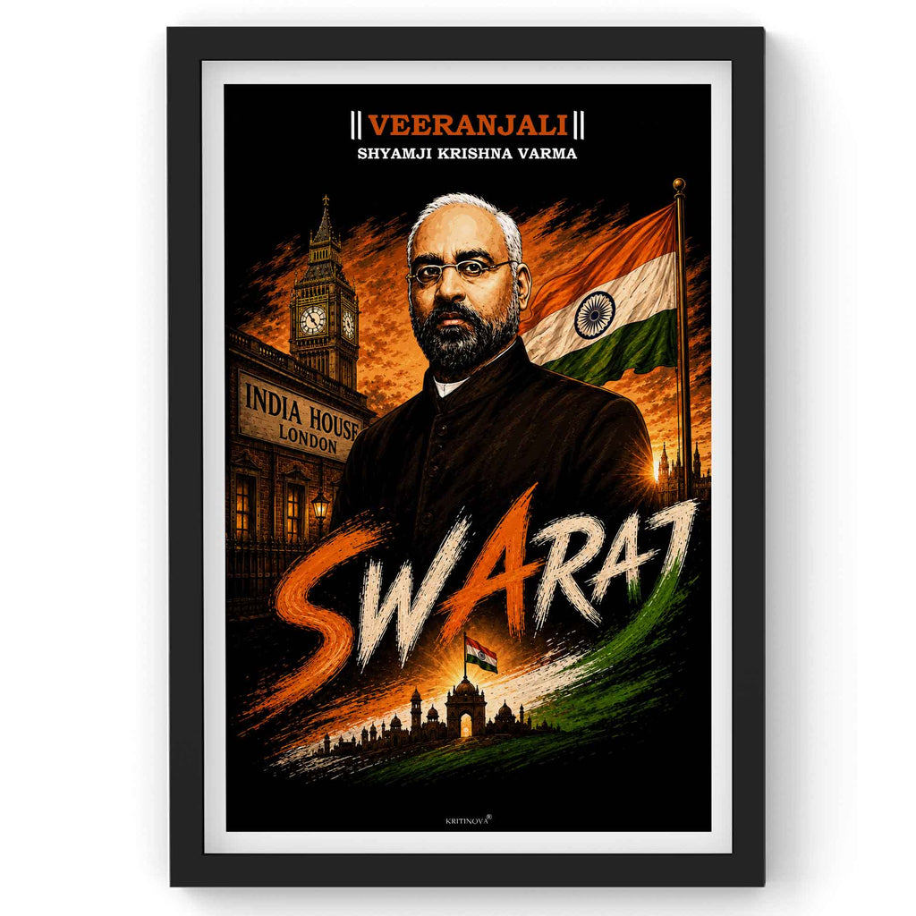 VIRANJALI, Shyamji Krishna Verma, Freedom Fighter Wall Art, Patriotic Wall Art, Gift for Patriot