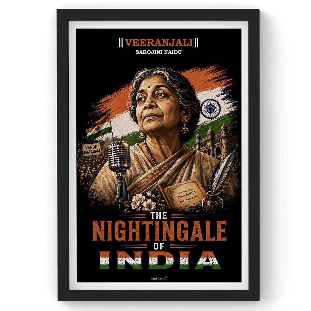 VIRANJALI, Sarojini Naydu, Freedom Fighter Wall Art, Patriotic Wall Art, Gift for Patriot