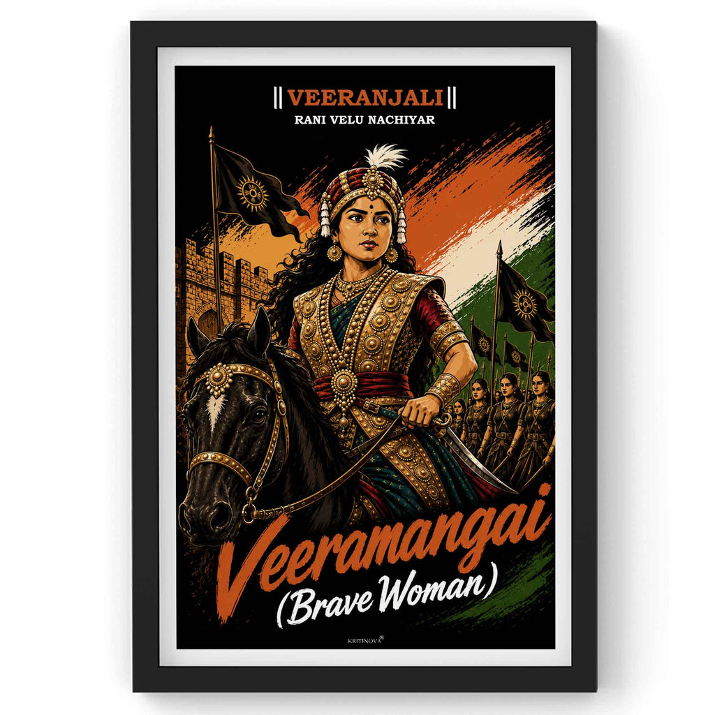 VIRANJALI, Rani Velu Nachiyar, Freedom Fighter Wall Art, Patriotic Wall Art, Gift for Patriot
