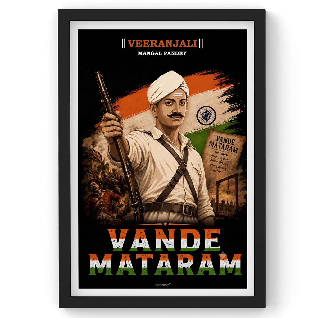 VIRANJALI,Mangal Pandey, Freedom Fighter Wall Art, Patriotic Wall Art, Gift for Patriot