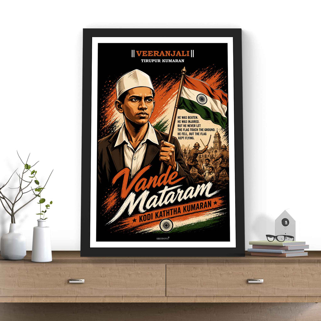 VIRANJALI,Tirupur Kumaran, Freedom Fighter Wall Art, Patriotic Wall Art, Gift for Patriot