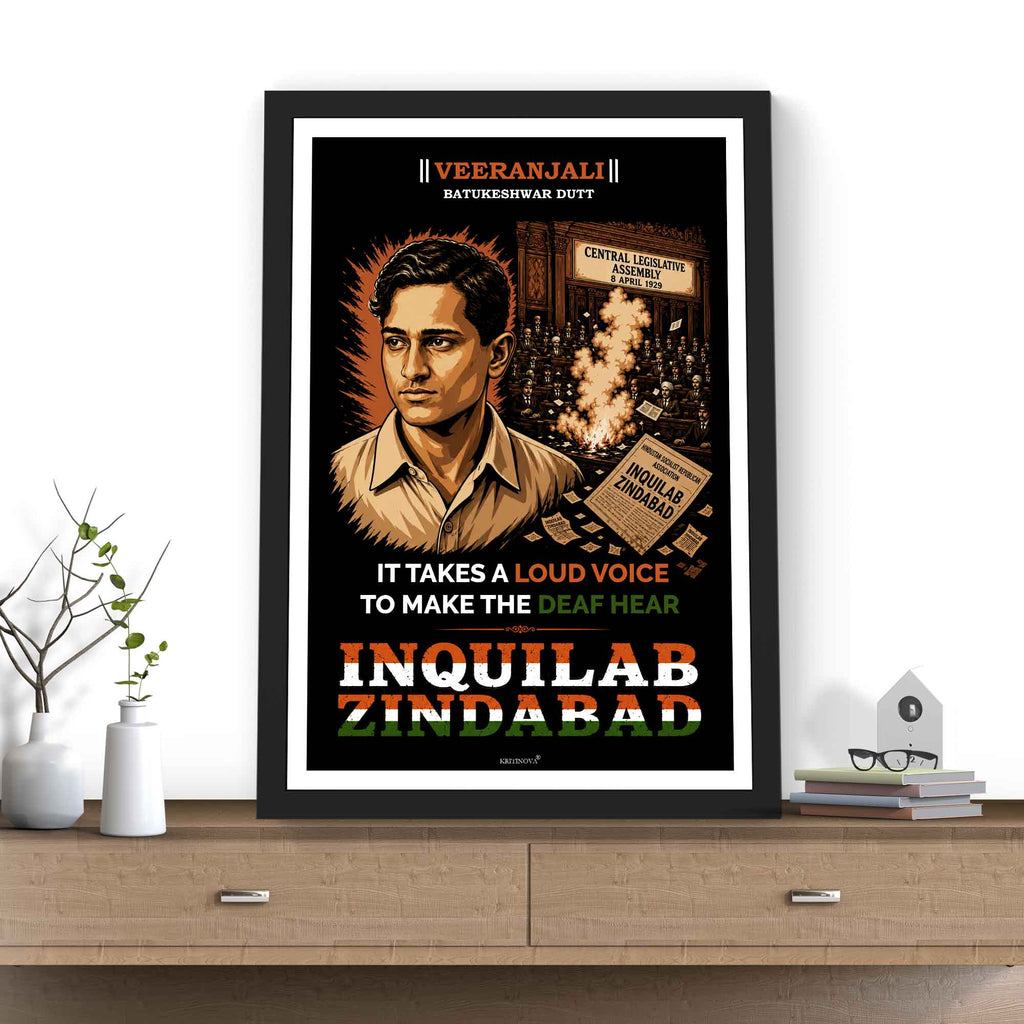 VIRANJALI, Batukeshwar Dutt, Freedom Fighter Wall Art, Patriotic Wall Art, Gift for Patriot