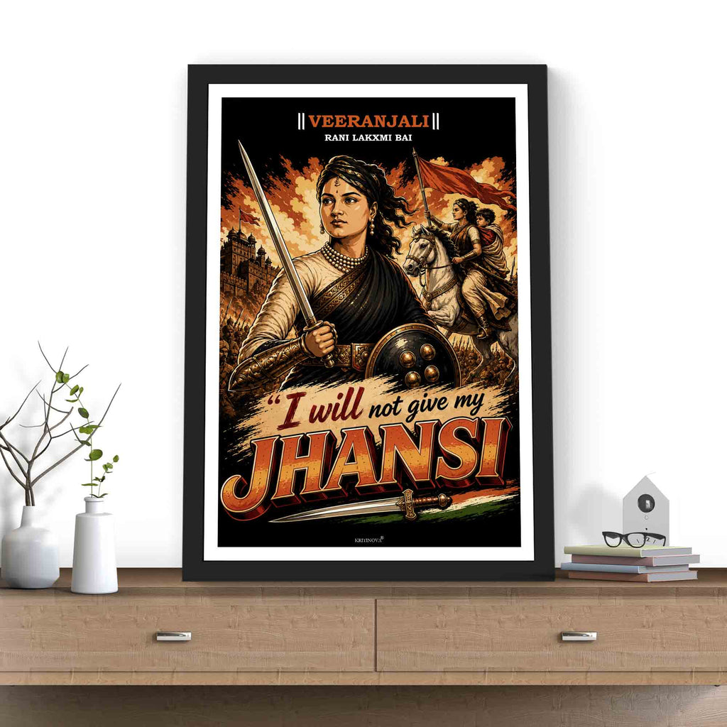 VIRANJALI,Rani Laxmi Bai, Freedom Fighter Wall Art, Patriotic Wall Art, Gift for Patriot