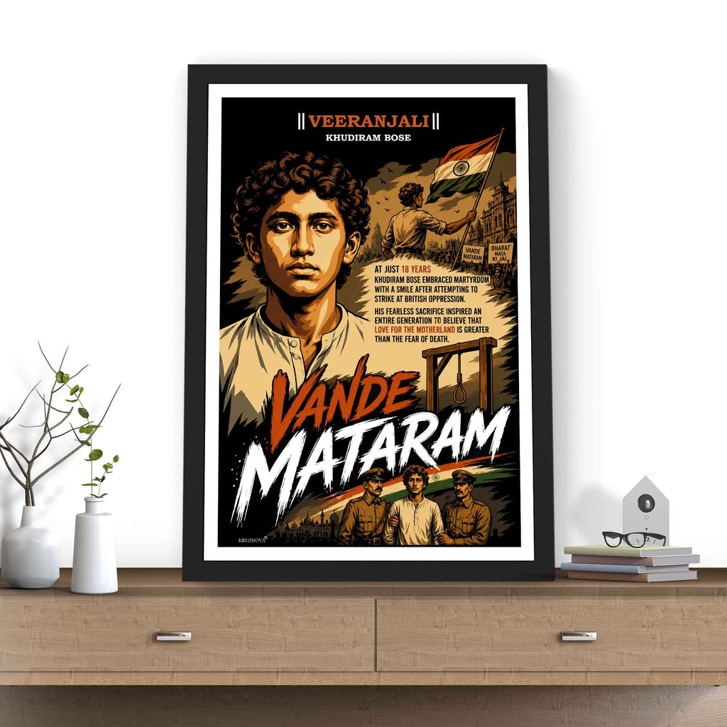VIRANJALI, Khudiram Bose, Freedom Fighter Wall Art, Patriotic Wall Art, Gift for Patriot