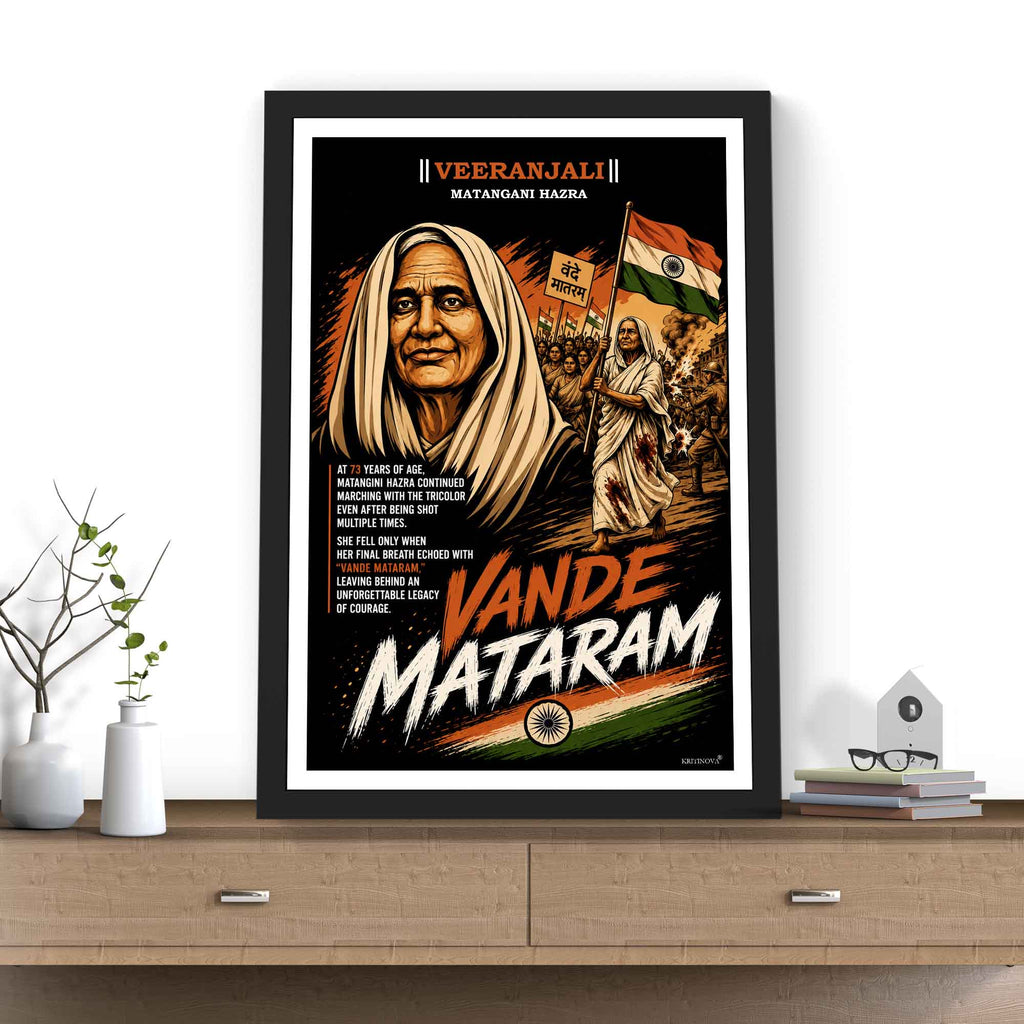 VIRANJALI, Matangini Hazra, Freedom Fighter Wall Art, Patriotic Wall Art, Gift for Patriot