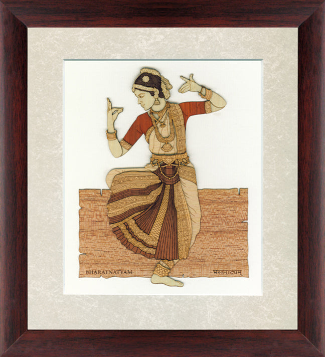 Bharatnatyam Wood Carving Wall Art, Wood Carving Frame, 3D Wall Art