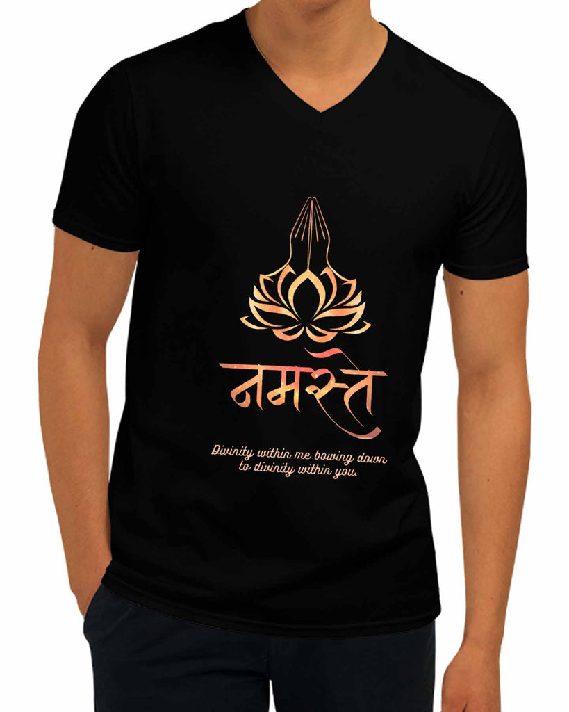 Namaste | V Neck, Sanskrit T-shirt