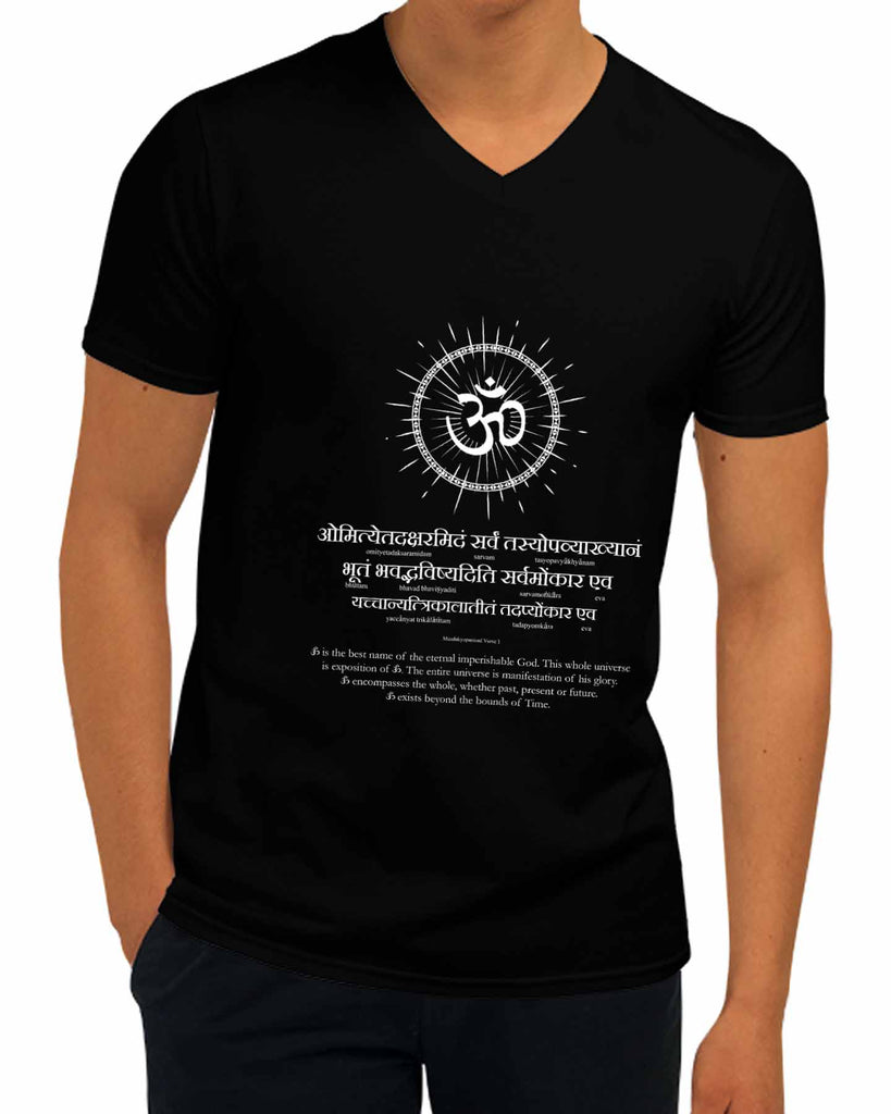 Glory of AUM | V Neck, Sanskrit T-shirt