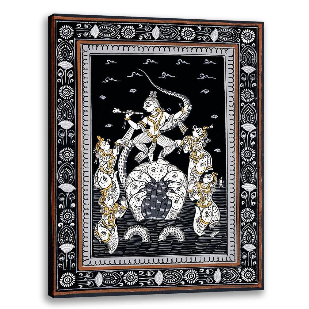 Seshnaag Daman, Pattachitra Art, Indian Traditional Art, Cultural Gift, Tribal Artwork