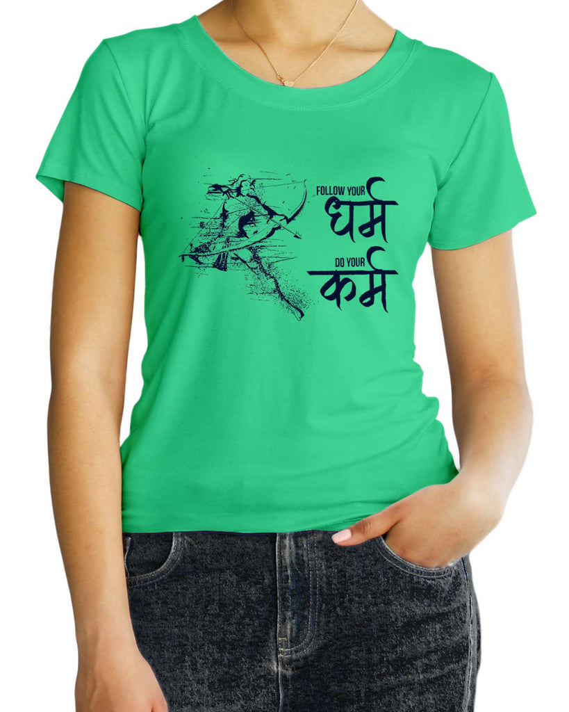 Follow your Dharma, Sanskrit T-shirt