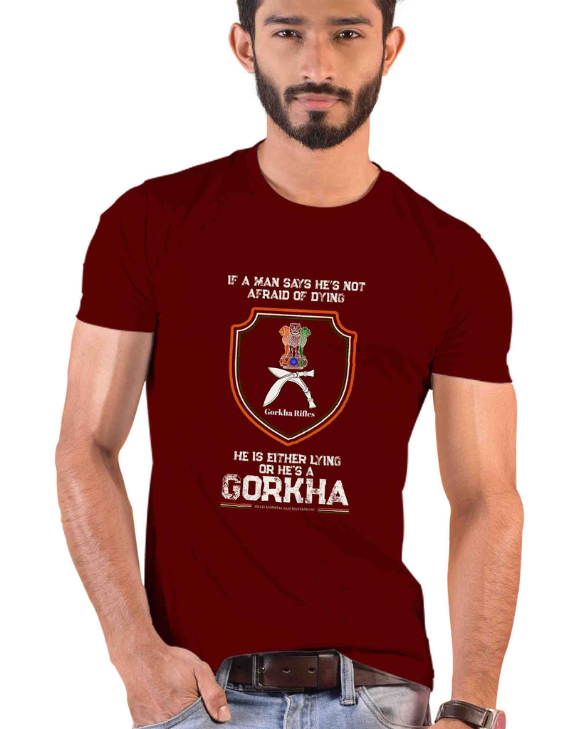 'He is a Gorkha' Quote Patriotic T-Shirt, Gorkha Tshirt, Indian Army T-Shirt