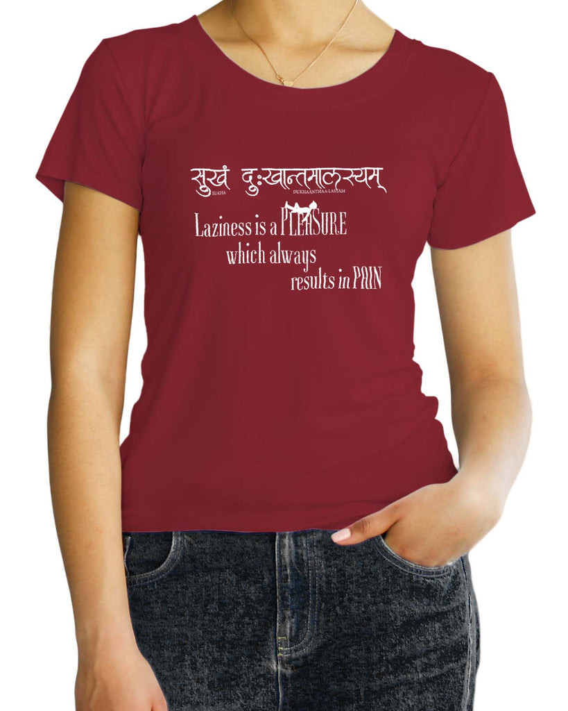 Laziness is a Pleasure, Sanskrit T-shirt