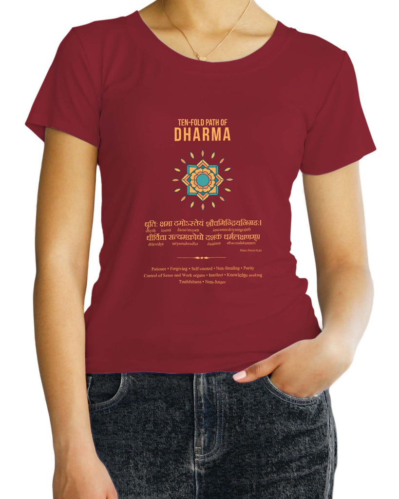 Ten Fold Path of Dharma, Sanskrit T-shirt