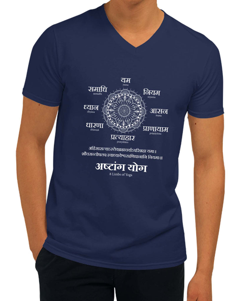 Ashtang Yoga | V-Neck, Sanskrit T-shirt