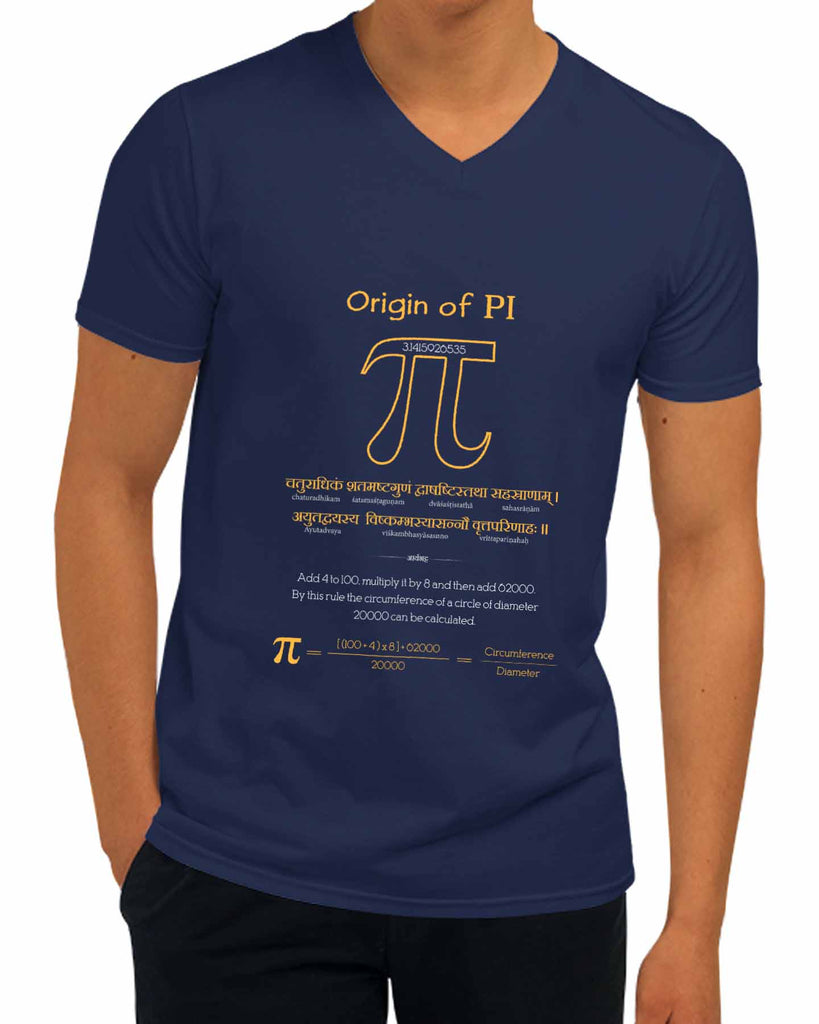 Origin of Pi | V Neck, Sanskrit T-shirt