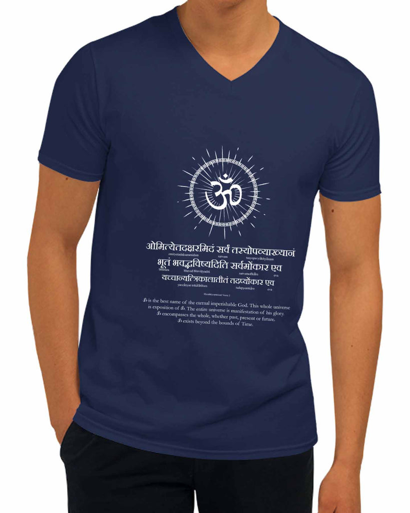 Glory of AUM | V Neck, Sanskrit T-shirt