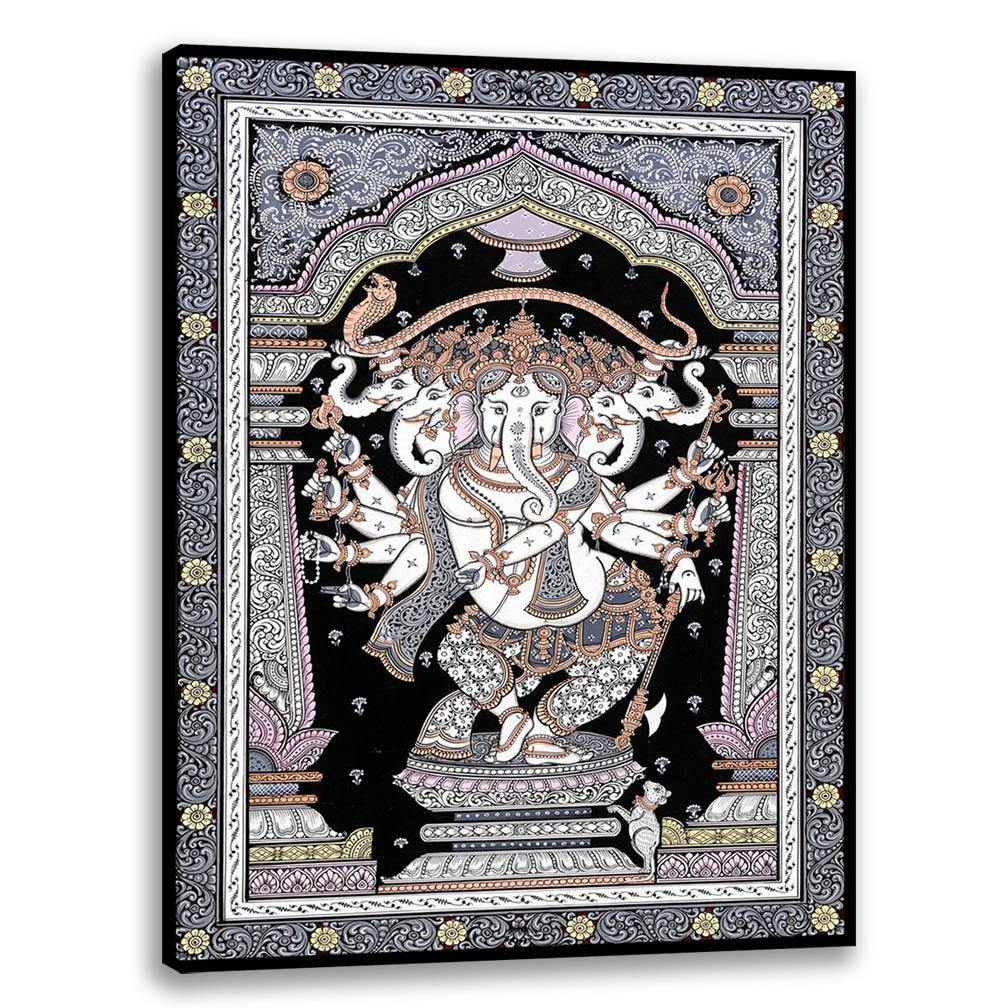 Panchmukhi Ganesha, Pattachitra Art, Indian Traditional Art, Cultural Gift, Tribal Artwork