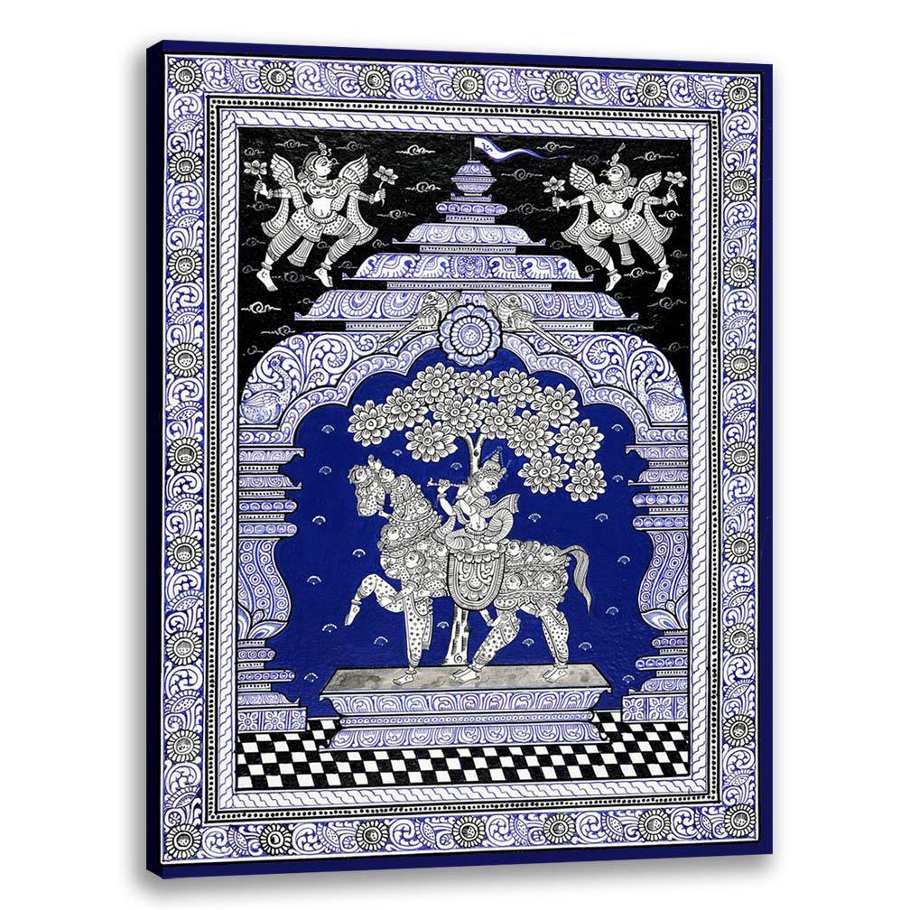 Aswa Nari, Pattachitra Art, Indian Traditional Art, Cultural Gift, Tribal Artwork