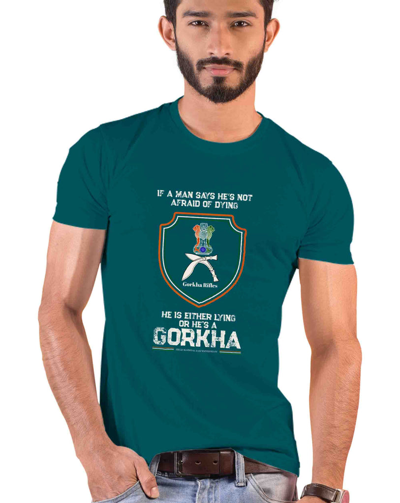 'He is a Gorkha' Quote Patriotic T-Shirt, Gorkha Tshirt, Indian Army T-Shirt