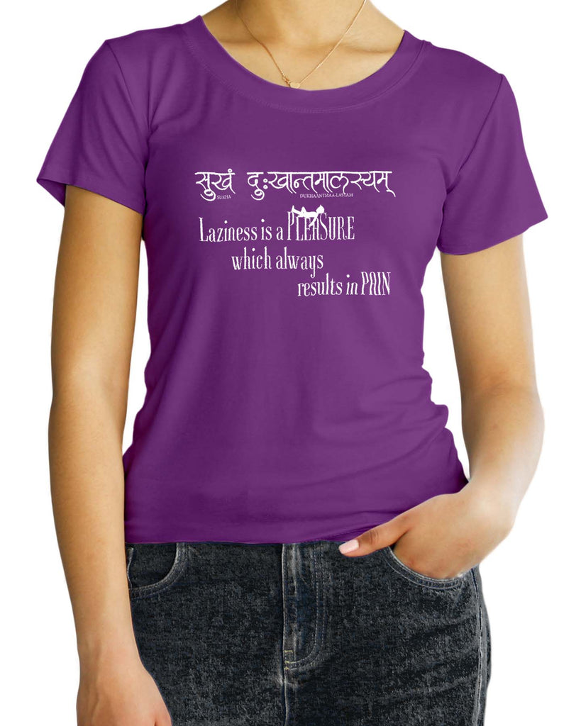 Laziness is a Pleasure, Sanskrit T-shirt