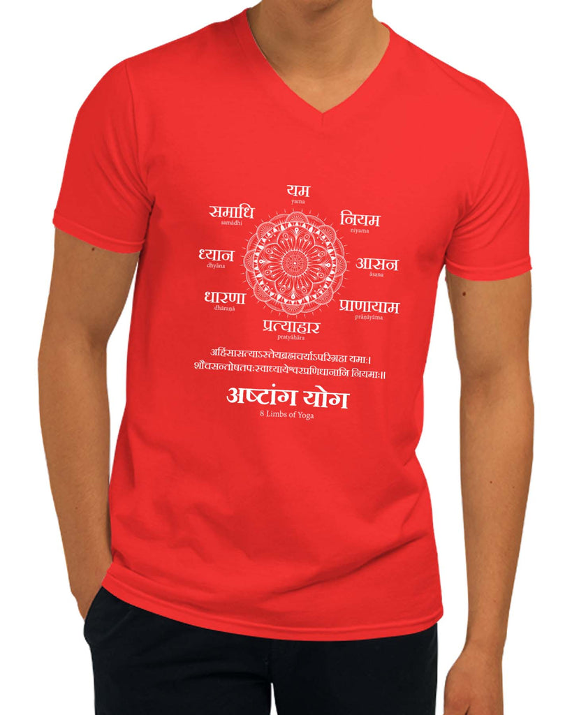 Ashtang Yoga | V-Neck, Sanskrit T-shirt