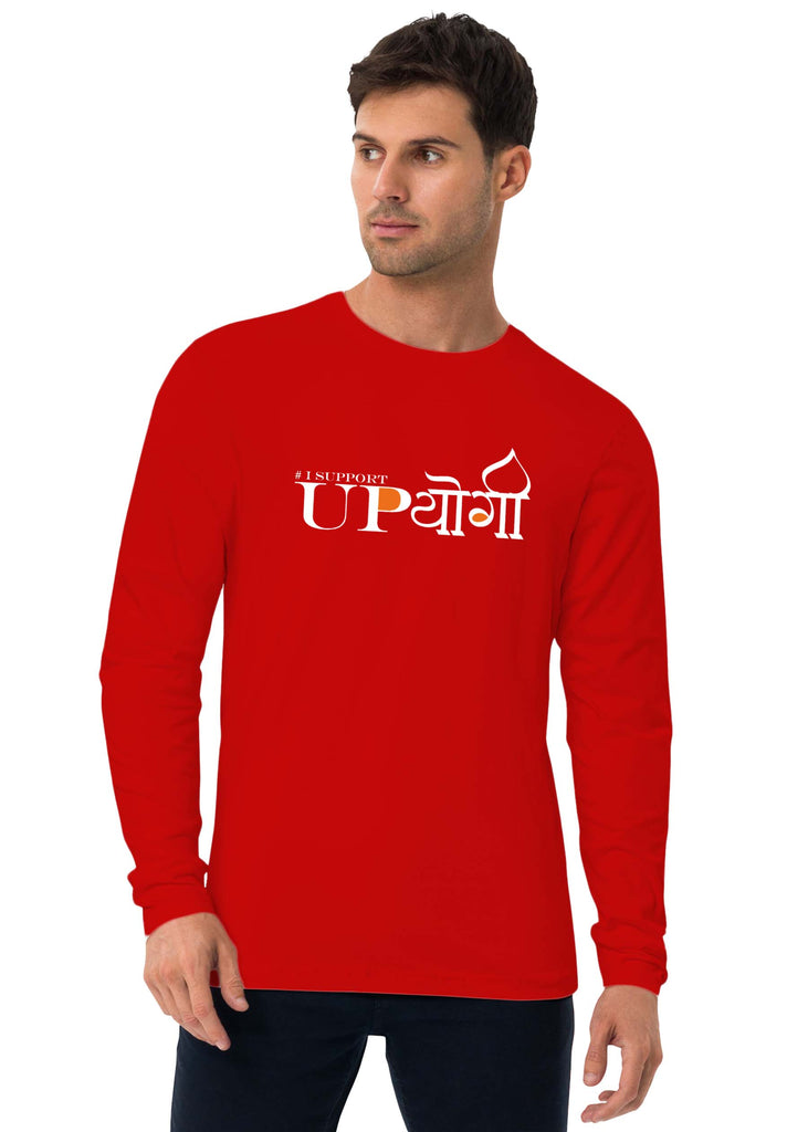 I Support UPYogi, Yogi Adityanath Fans T-shirt, Sanskrit Full Sleeve T-shirt
