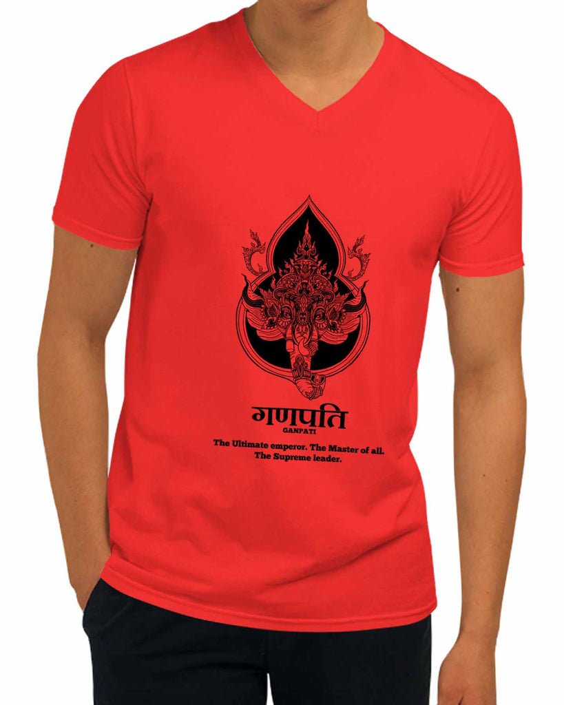 Lord Ganesha | V Neck, Sanskrit T-shirt