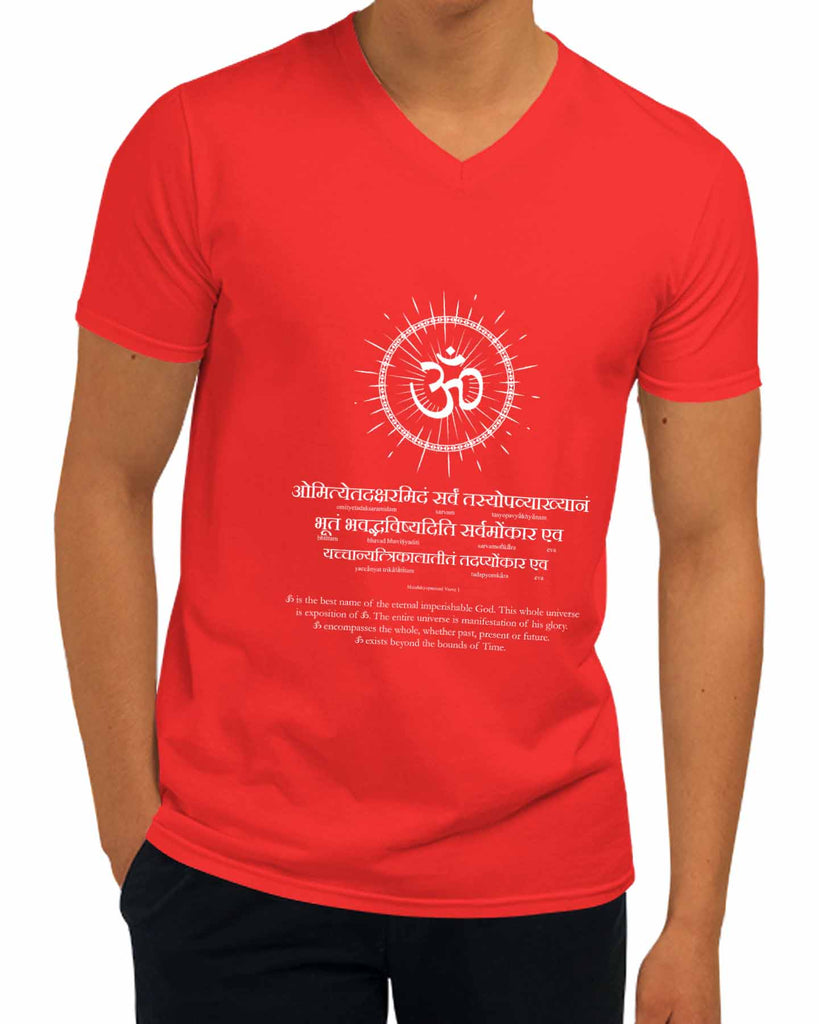 Glory of AUM | V Neck, Sanskrit T-shirt