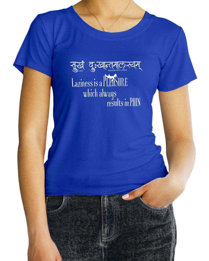 Laziness is a Pleasure, Sanskrit T-shirt
